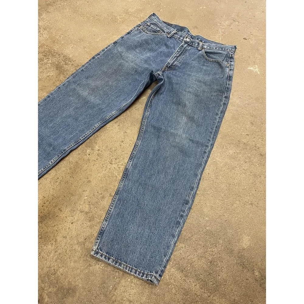 Levis 550 Jeans Mens 36x29‎ Medium Wash Blue Relaxed Tapered Zip Fly Denim